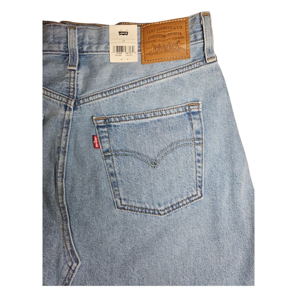 Levi's High Rise A Line Skirt Denim Light Wash Button Fly Women's Size 28 - Picture 8 of 10